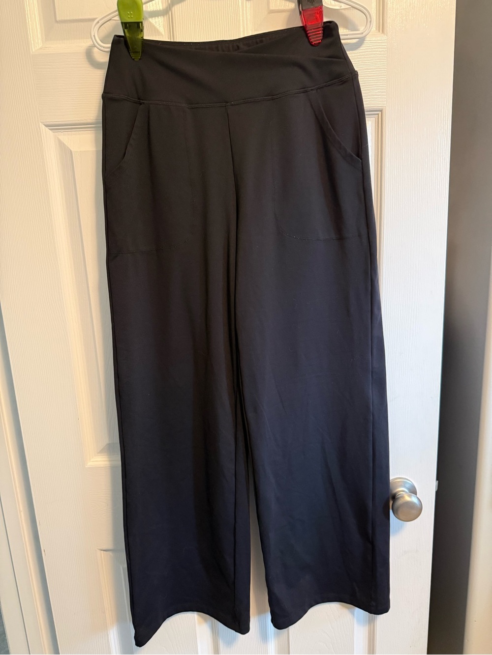 CRZ YOGA Black Wide-Leg Crossover Yoga Pants